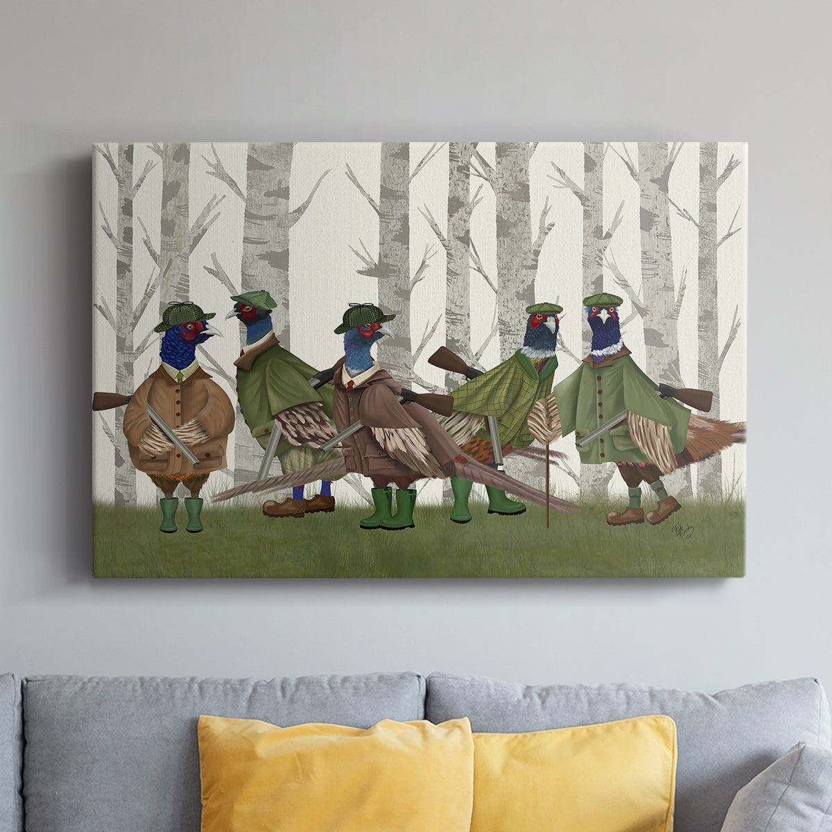Pheasant Shooting Party Group 3 - Canvas Art Print