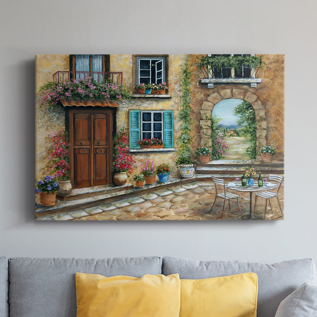 Tuscan Courtyard - Canvas Art Print