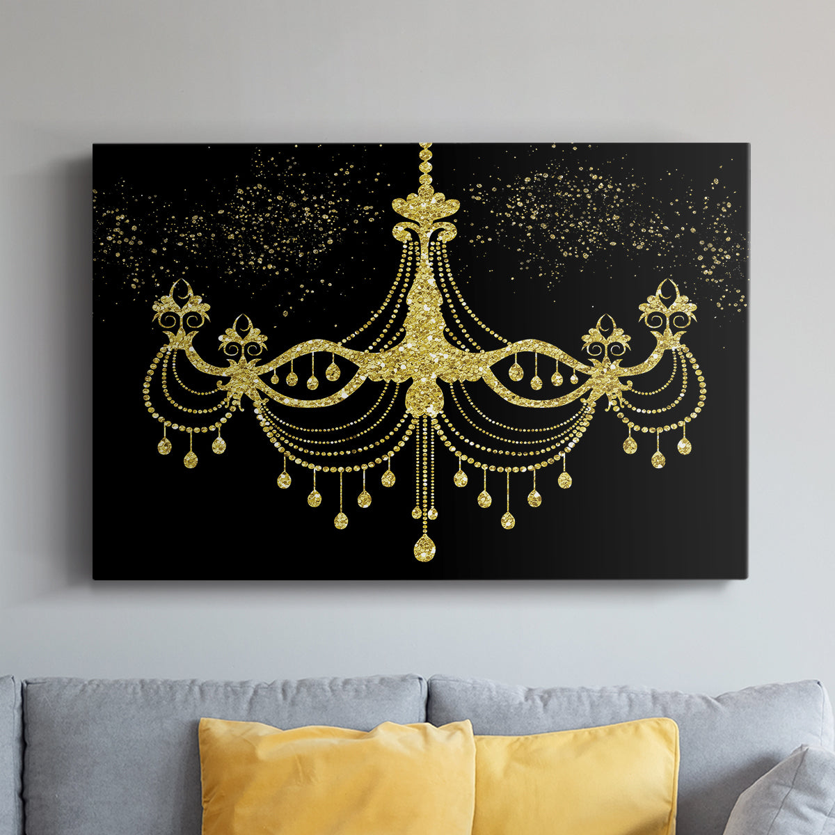 Golden Chandelier - Canvas Art Print