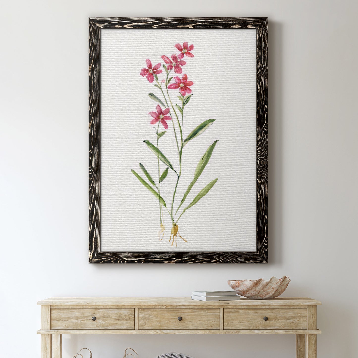 Delicate Pink II - Premium Canvas Framed in Barnwood - Ready to Hang