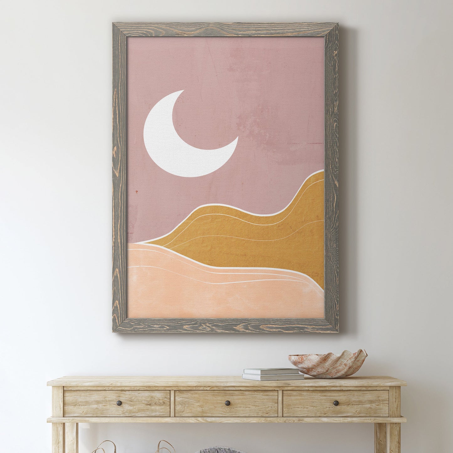 Sedona Moon - Barnwood Framed Canvas Print