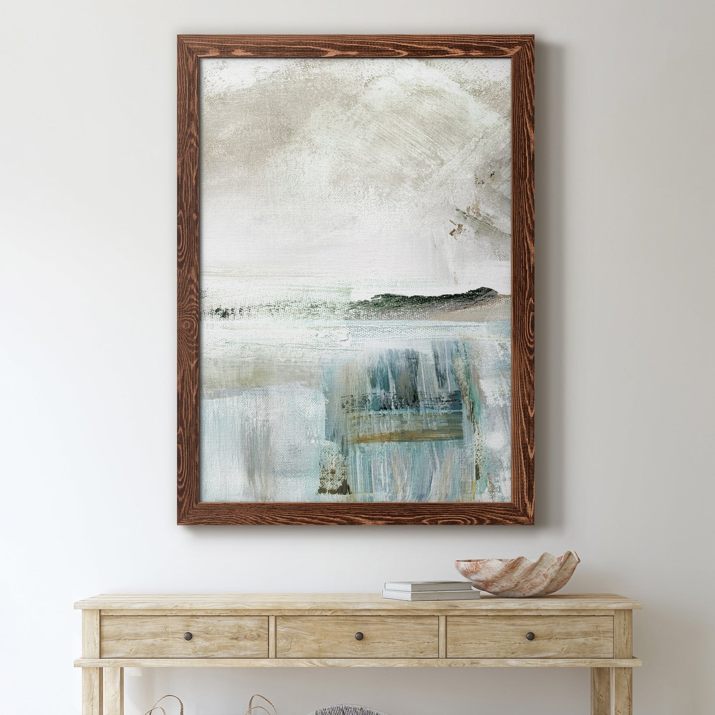 Summer Teal II - Premium Canvas Framed in Barnwood - Ready to Hang