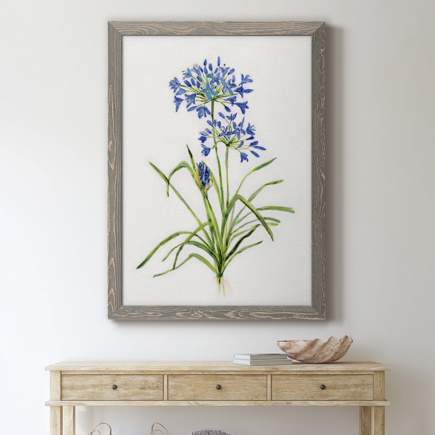 Blue Lively Botanical I - Premium Canvas Framed in Barnwood - Ready to Hang