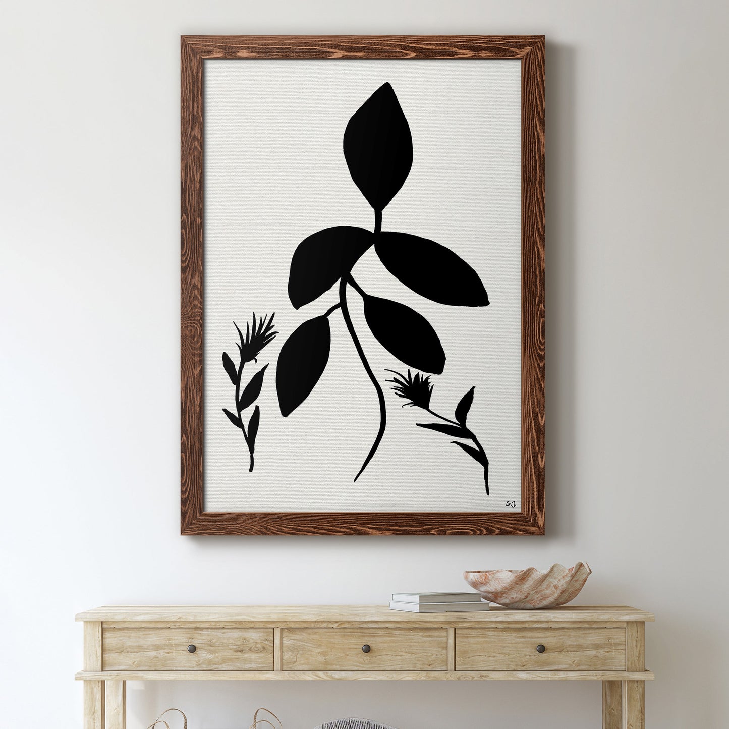 Silhouette Garden I - Premium Canvas Framed in Barnwood - Ready to Hang