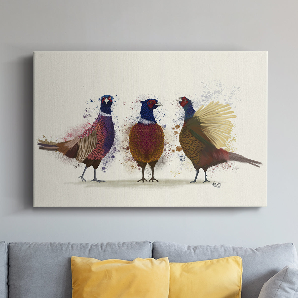 Pheasant Trio - Canvas Art Print