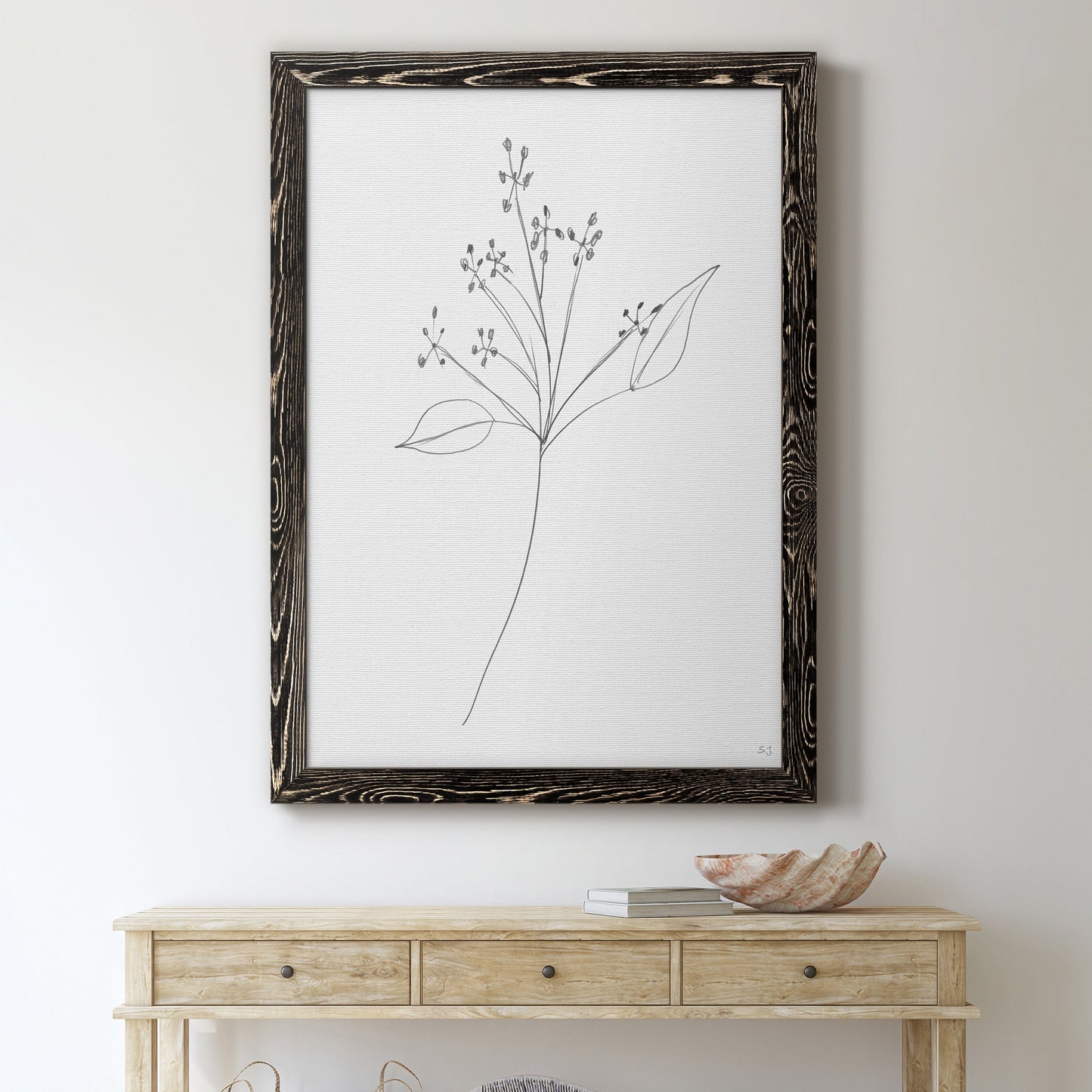 Botanical Gesture V - Premium Canvas Framed in Barnwood - Ready to Hang