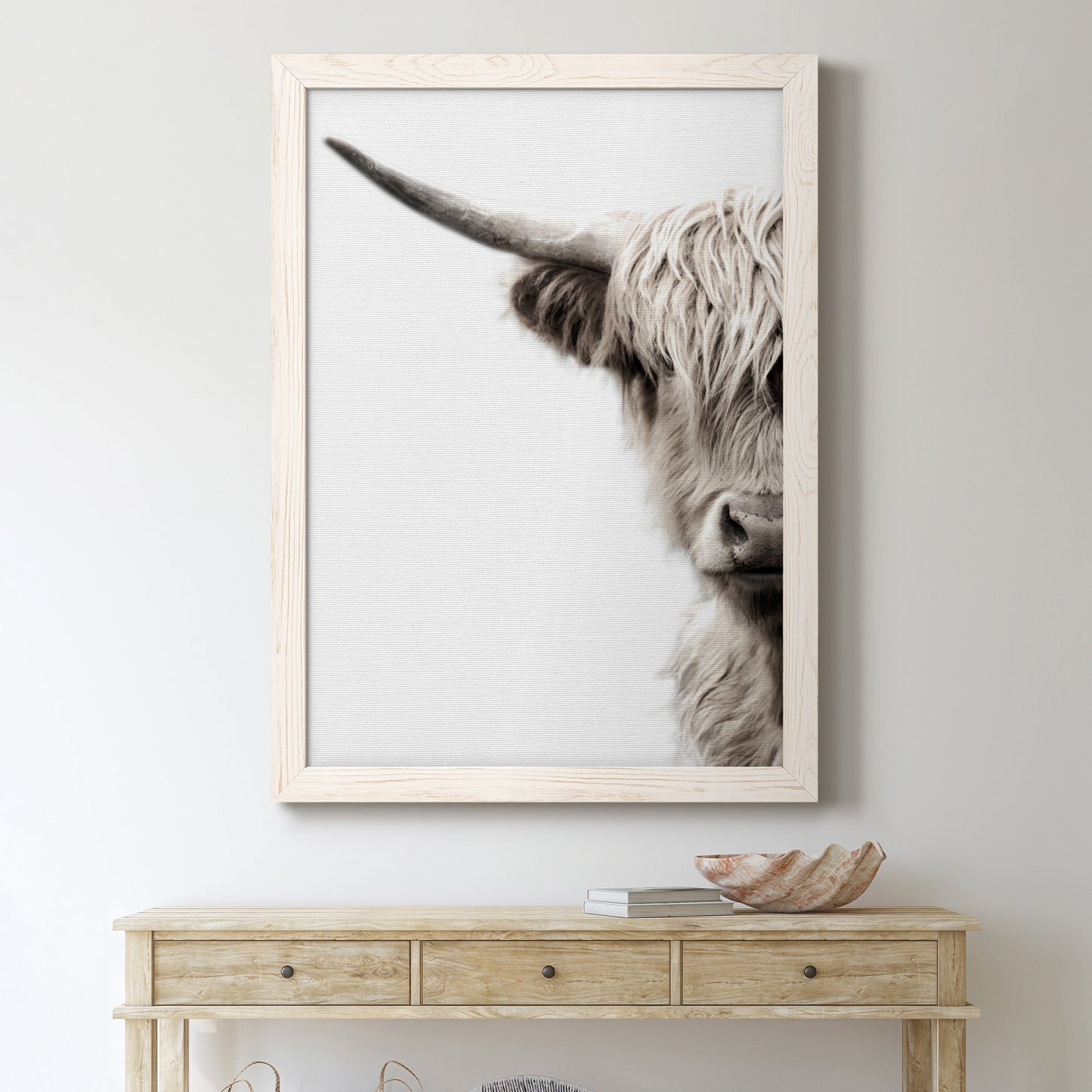 Highland Cattle - Premium Canvas Framed in Barnwood - Ready to Hang