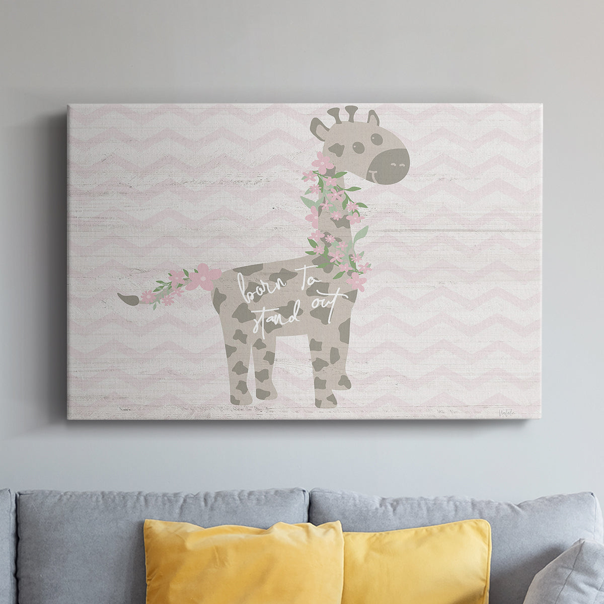 Floral Giraffe - Canvas Art Print
