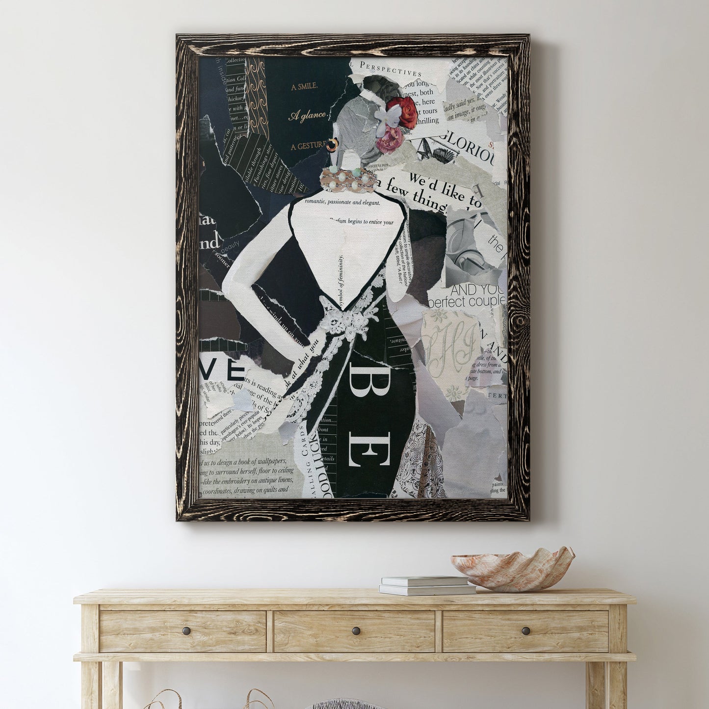 Fashion Mosaic II - Barnwood Framed Canvas Print
