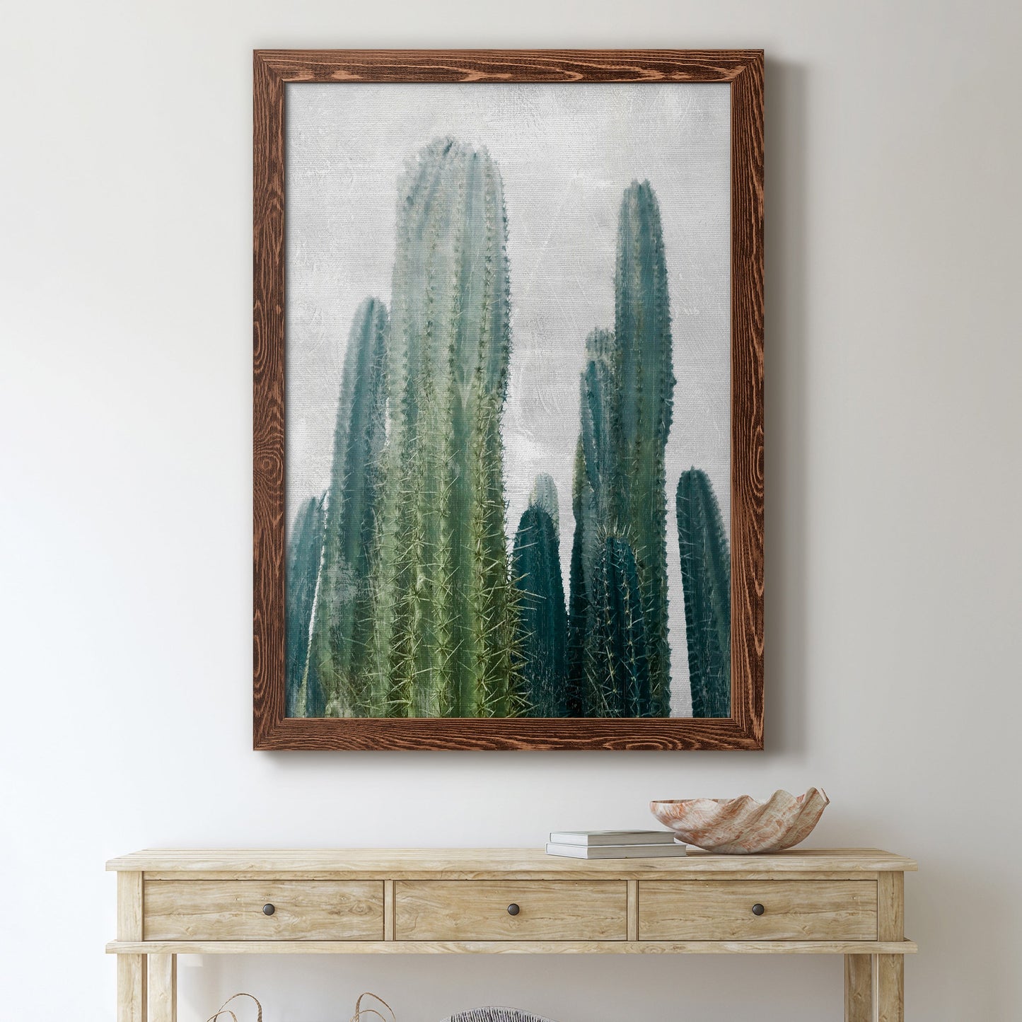 Aruba Cacti I - Premium Canvas Framed in Barnwood - Ready to Hang