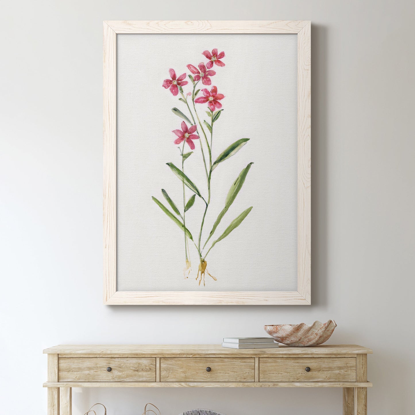 Delicate Pink II - Premium Canvas Framed in Barnwood - Ready to Hang