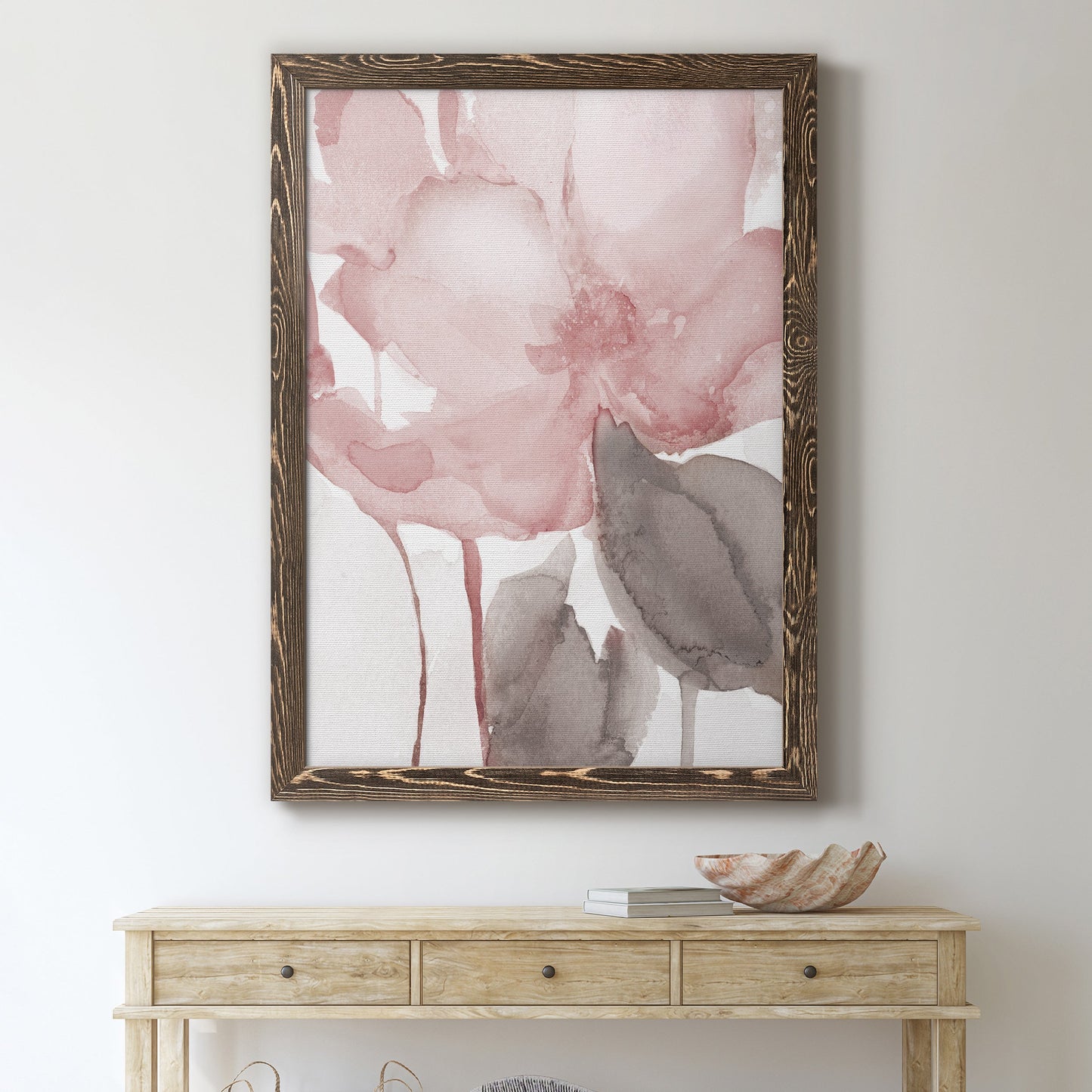 Blush Bloom II - Premium Canvas Framed in Barnwood - Ready to Hang