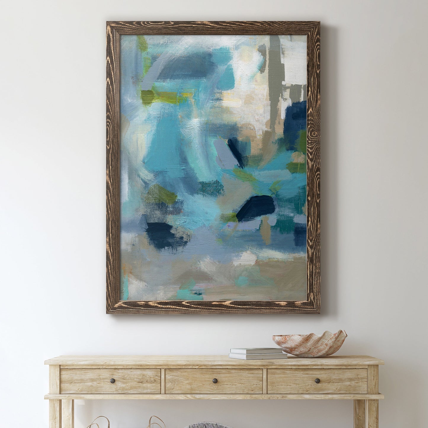 Circle the Beachfront - Barnwood Framed Canvas Print
