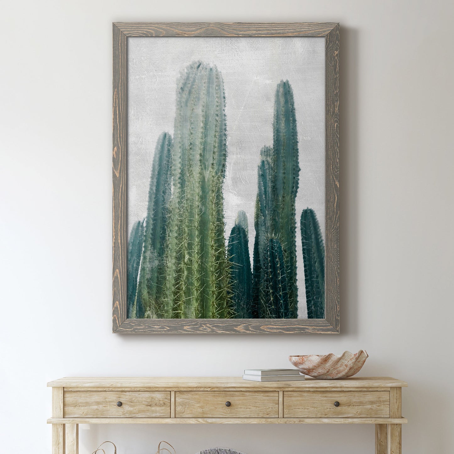 Aruba Cacti I - Premium Canvas Framed in Barnwood - Ready to Hang