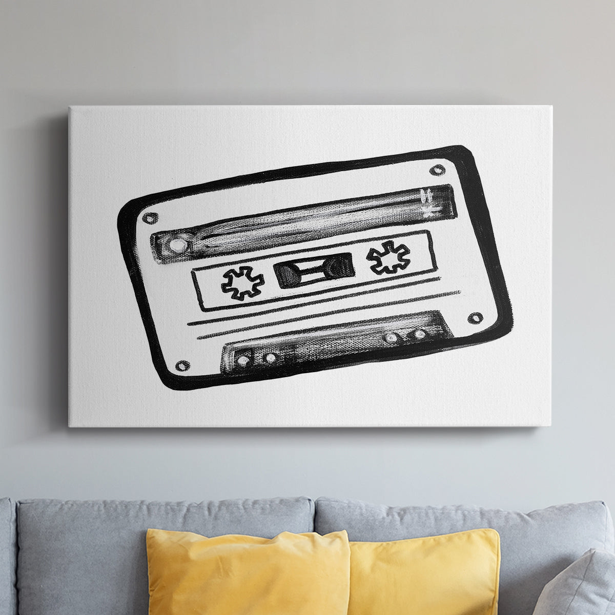 Cassette Sketch - Canvas Art Print