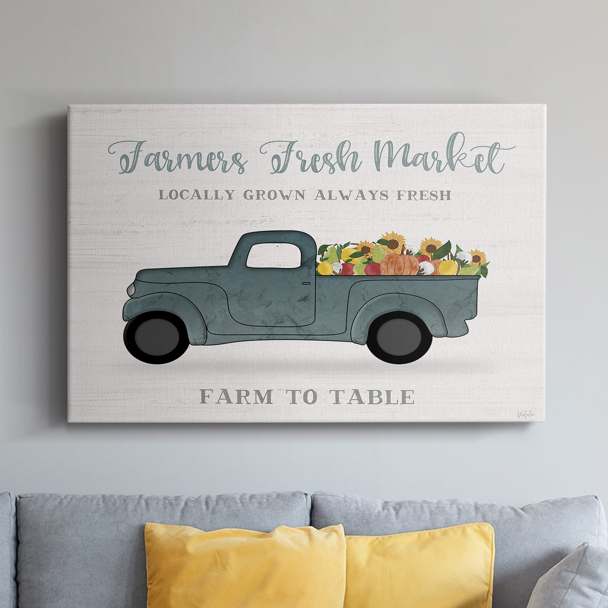 Fresh Sunflowers Truck - Canvas Art Print