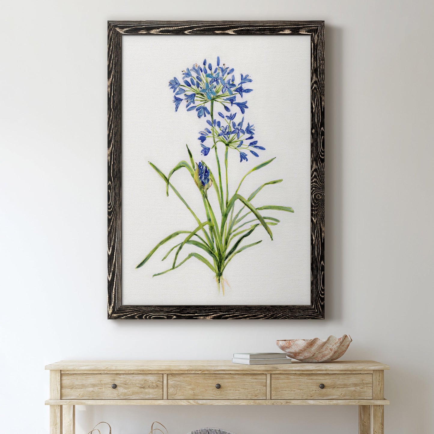 Blue Lively Botanical I - Premium Canvas Framed in Barnwood - Ready to Hang