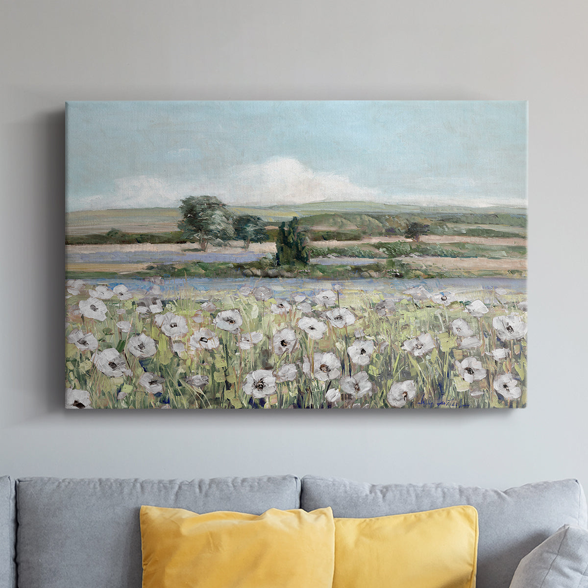 Vintage Poppy Valley - Canvas Art Print