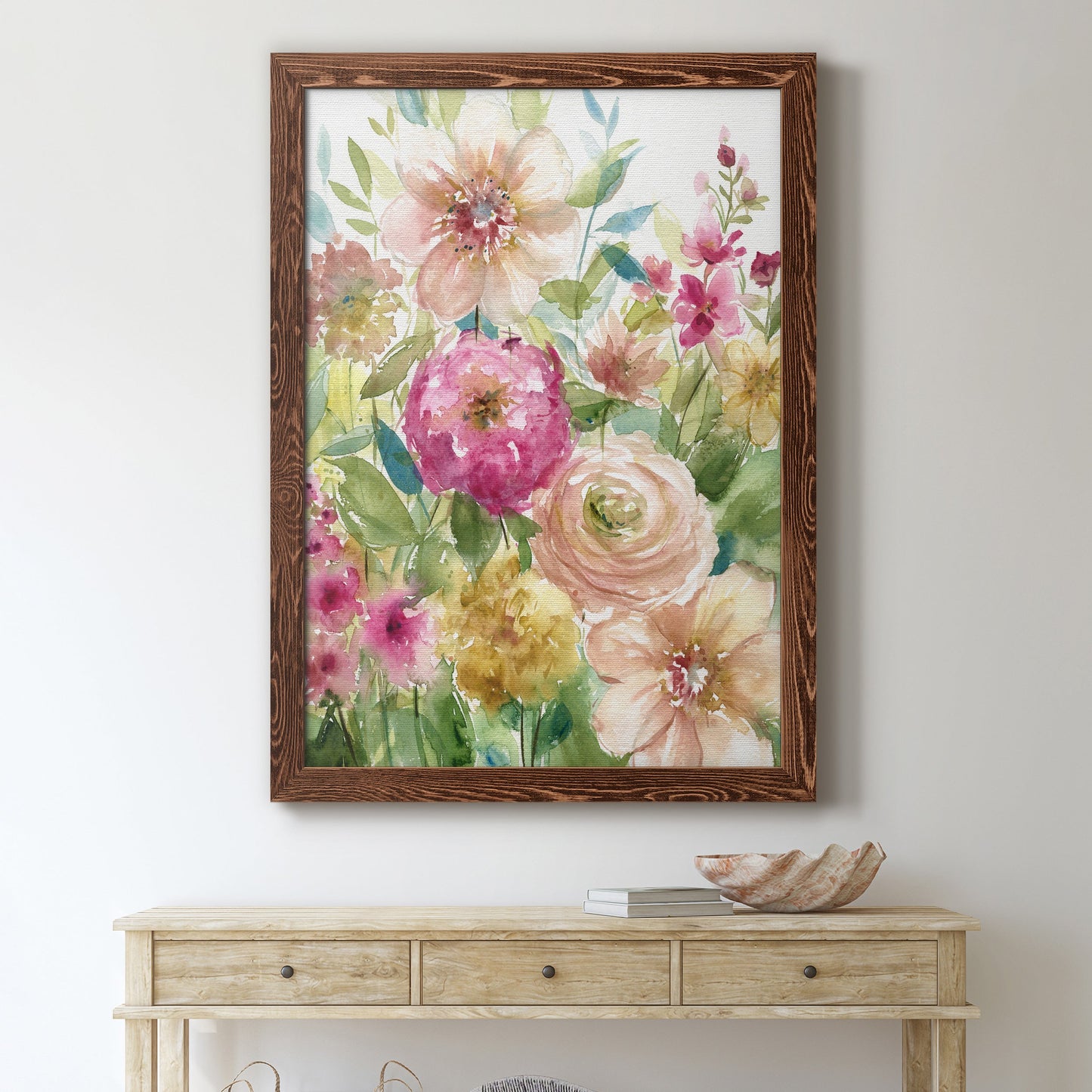 Jardin de Fleurs - Premium Canvas Framed in Barnwood - Ready to Hang