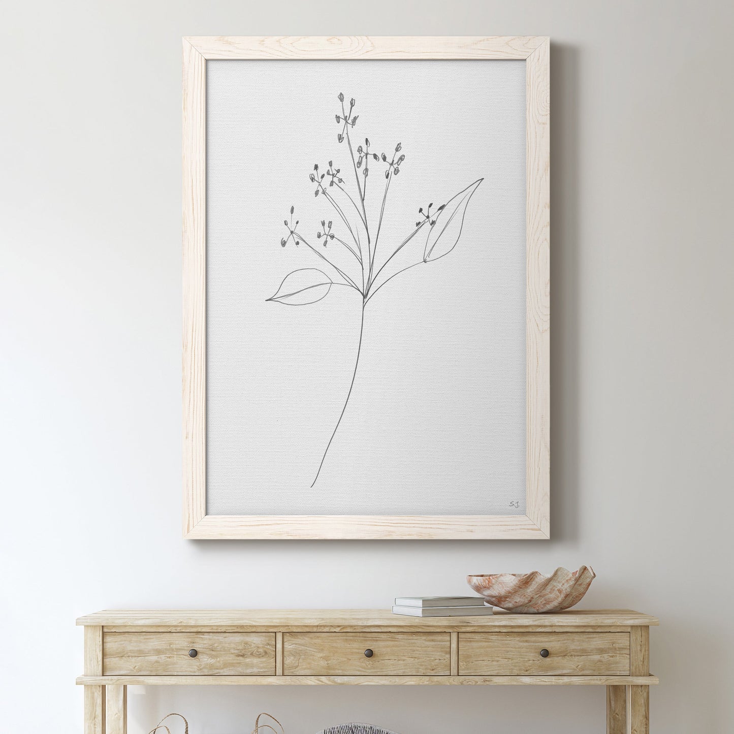 Botanical Gesture V - Premium Canvas Framed in Barnwood - Ready to Hang