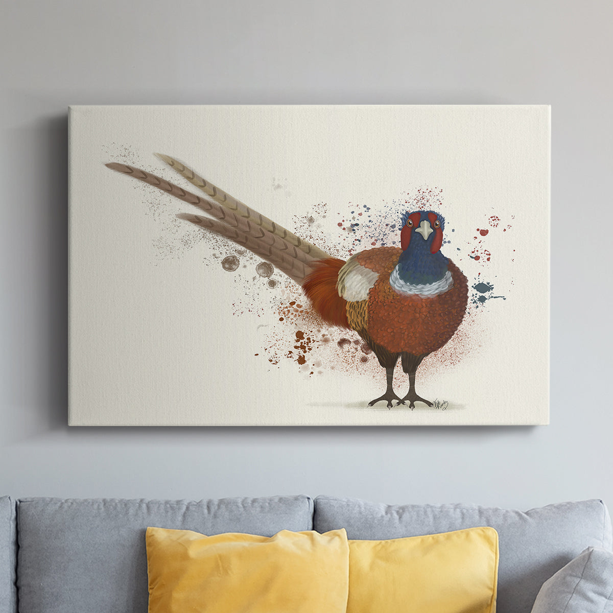 Pheasant Splash 7 - Canvas Art Print