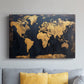 Gold and Navy Map V - Canvas Art Print