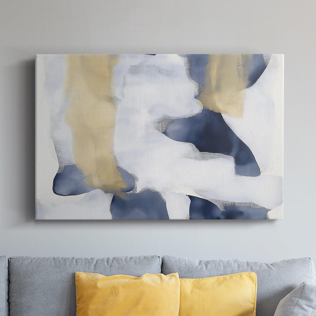 Blue and Gold Abstract CLII - Canvas Art Print