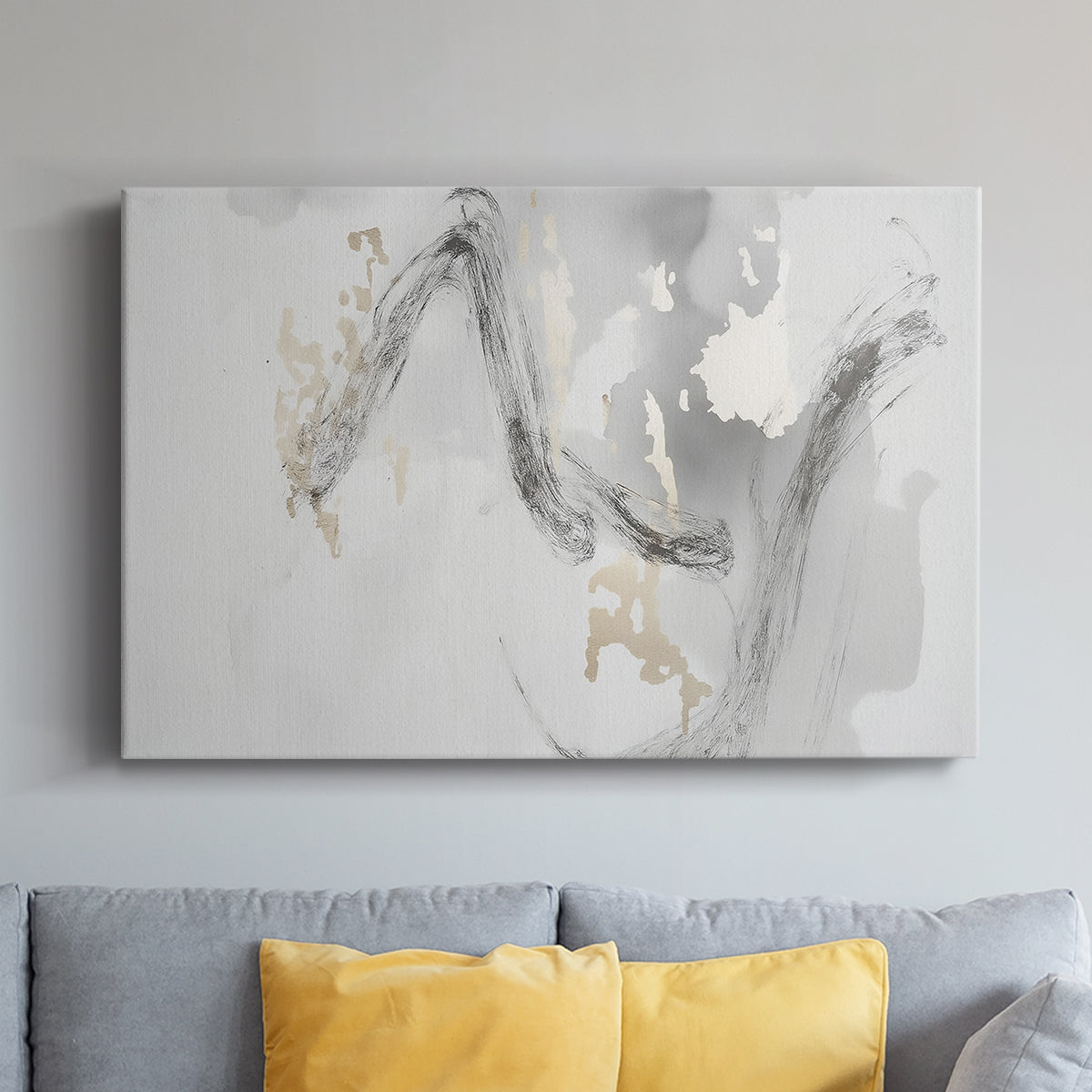 Grey Brushstrokes CXVII - Canvas Art Print