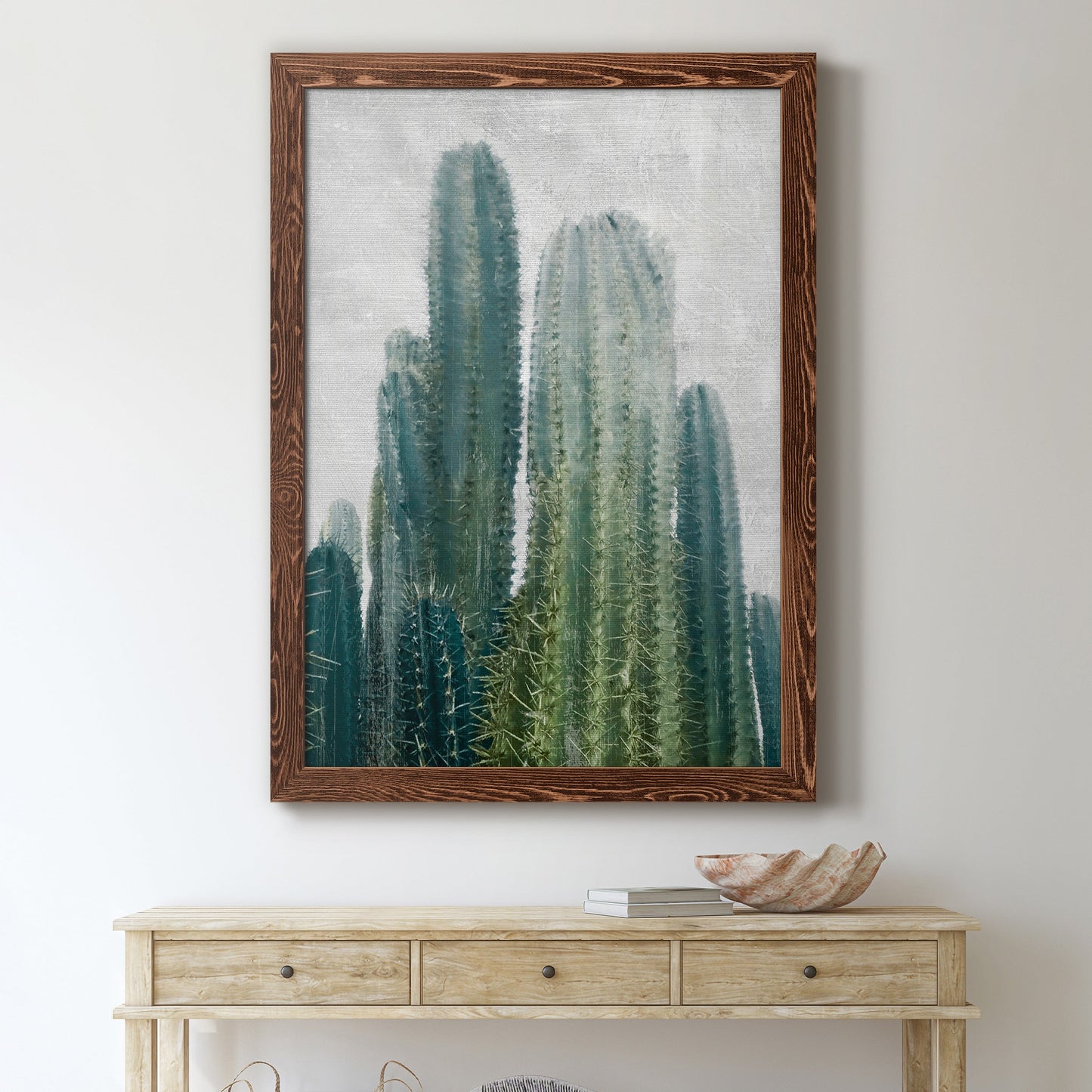 Aruba Cacti II - Barnwood Framed Canvas Print