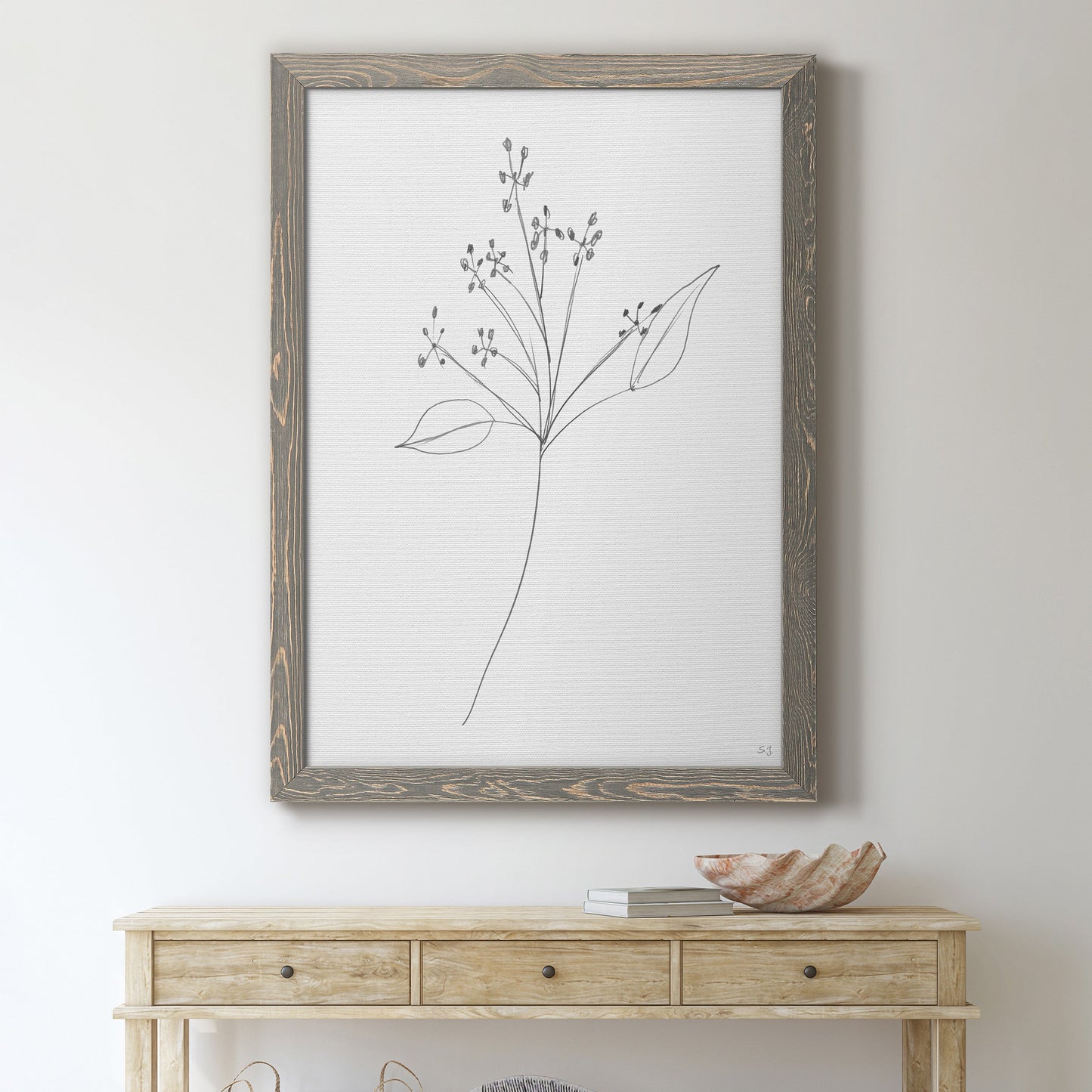 Botanical Gesture V - Premium Canvas Framed in Barnwood - Ready to Hang