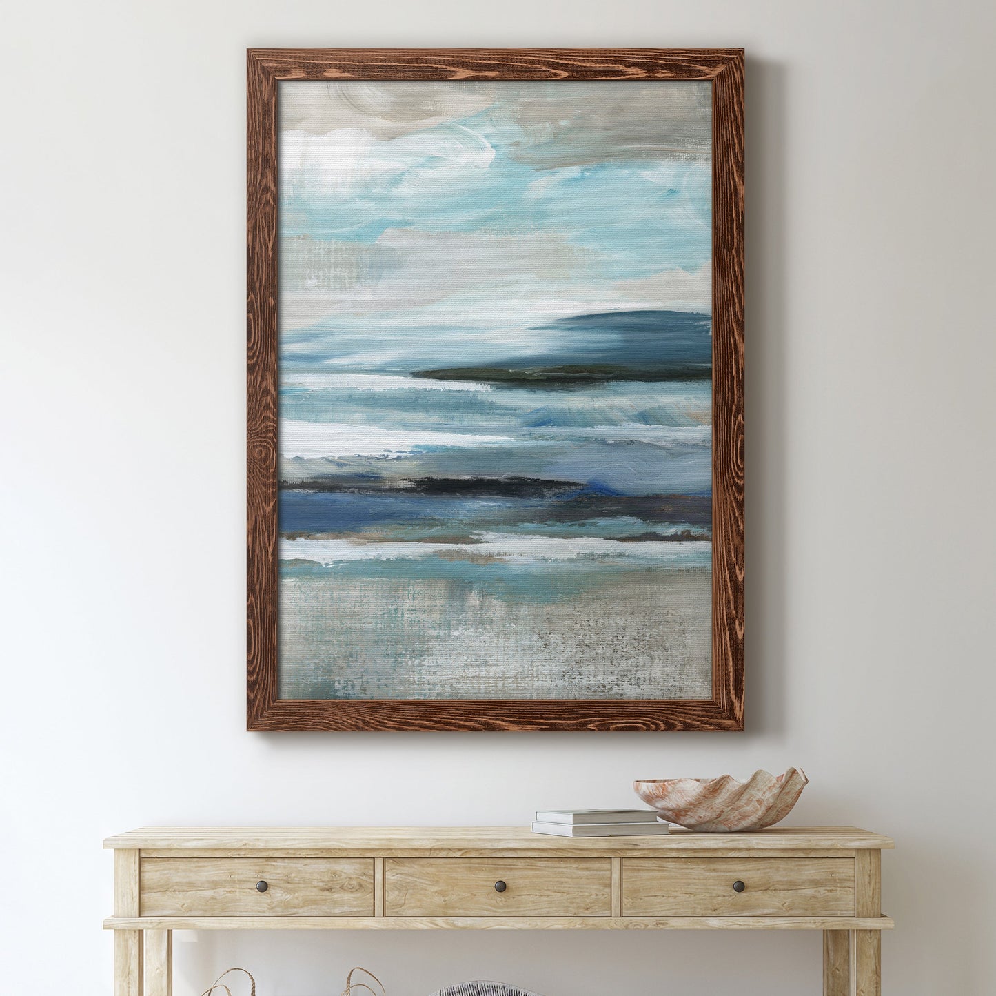 Distant Drama II - Barnwood Framed Canvas Print