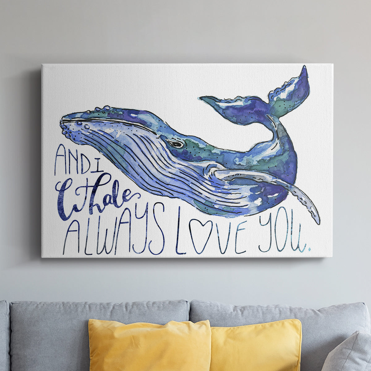 Whale Love I - Canvas Art Print