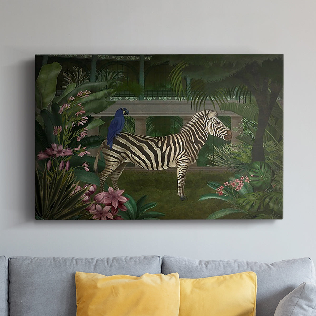 Zebra In Conservatory - Canvas Art Print
