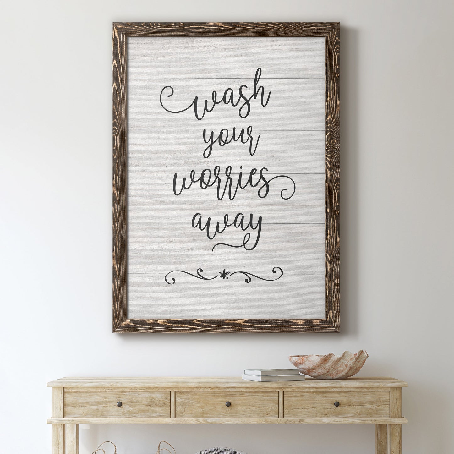 Wash Worries - Premium Canvas Framed in Barnwood - Ready to Hang