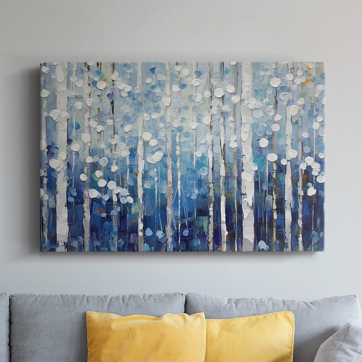 Blue Abstract Forest XXXVIII - Canvas Art Print
