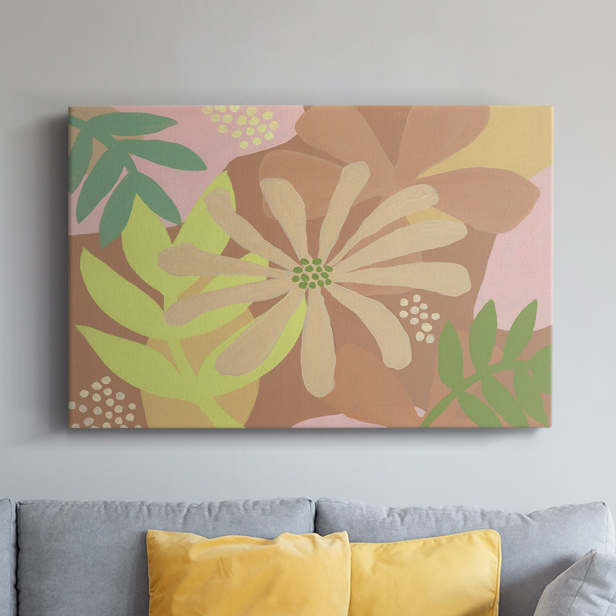 Neutral Blooms II - Canvas Art Print