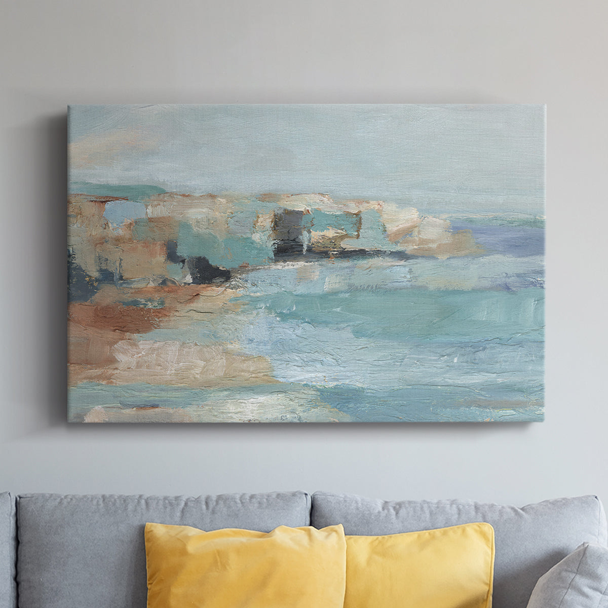 Turquoise Cliff Wall I - Canvas Art Print