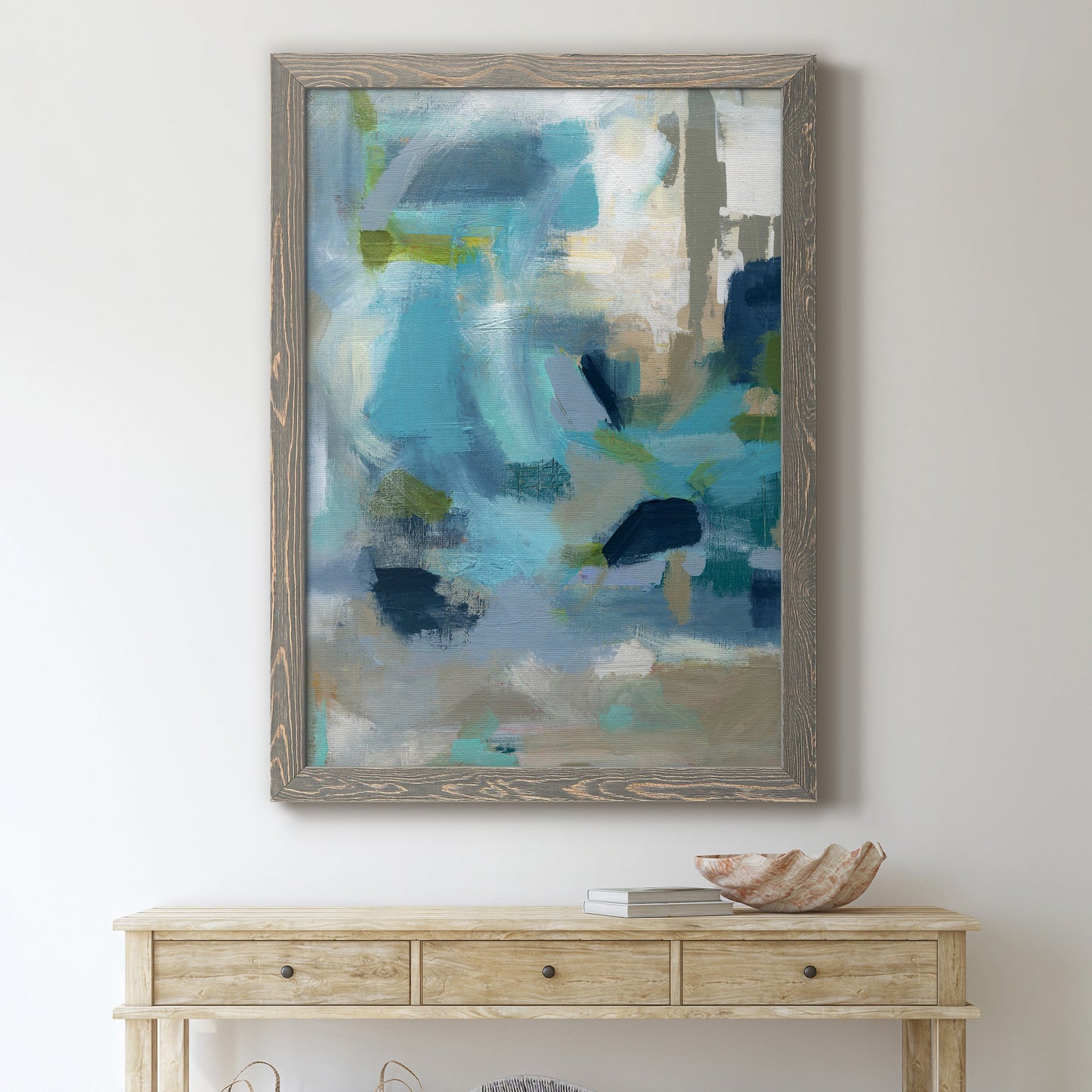 Circle the Beachfront - Barnwood Framed Canvas Print