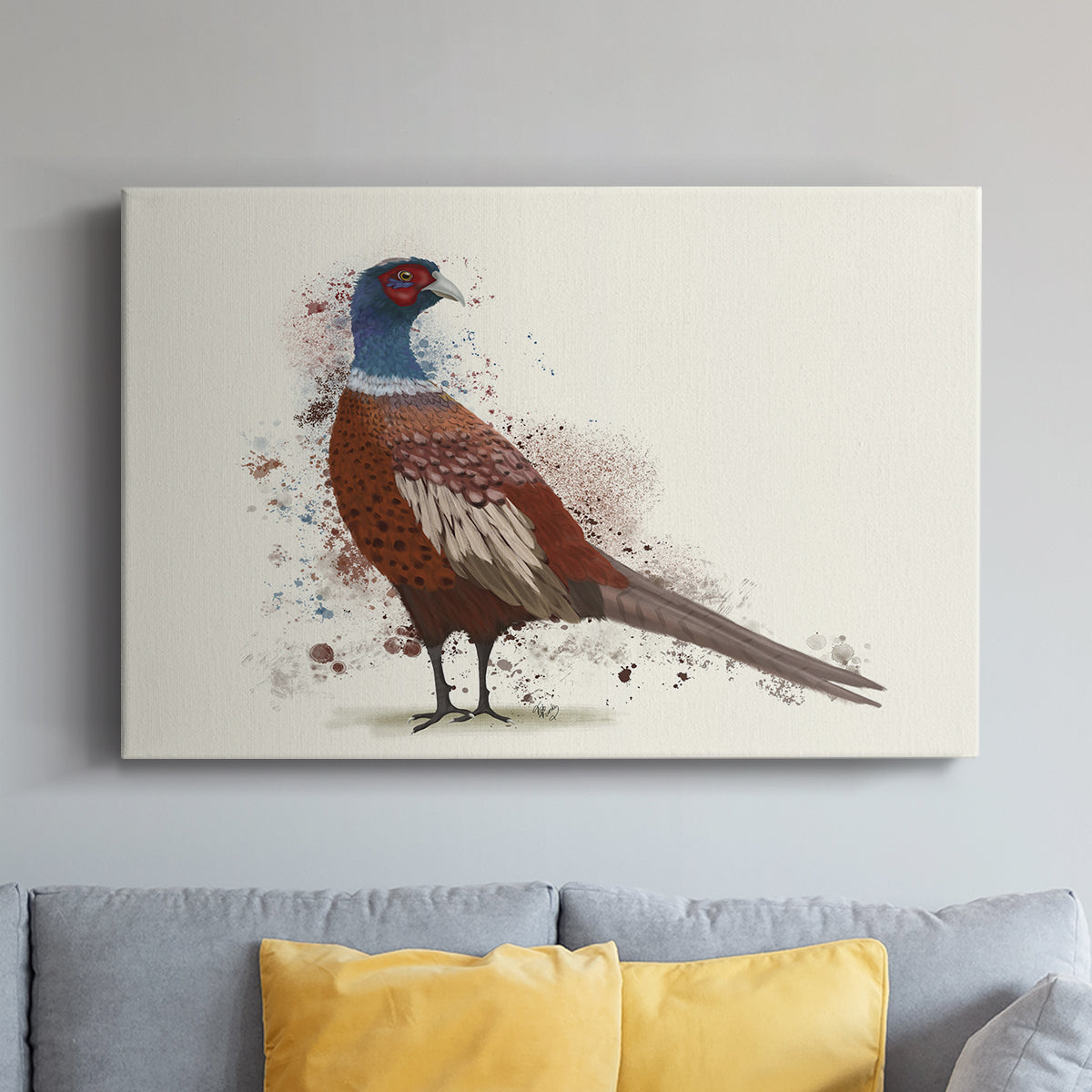 Pheasant Splash 5 - Canvas Art Print