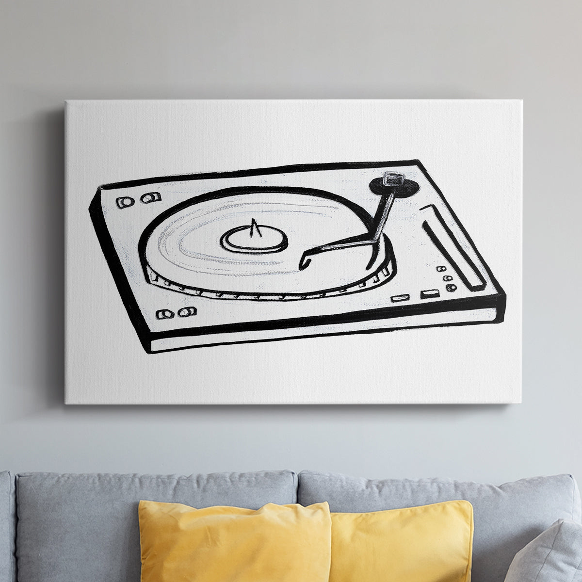 Vinyl Sketch - Canvas Art Print