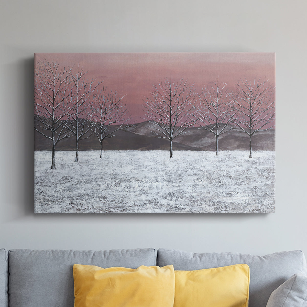 Sunset Snowfall I - Canvas Art Print
