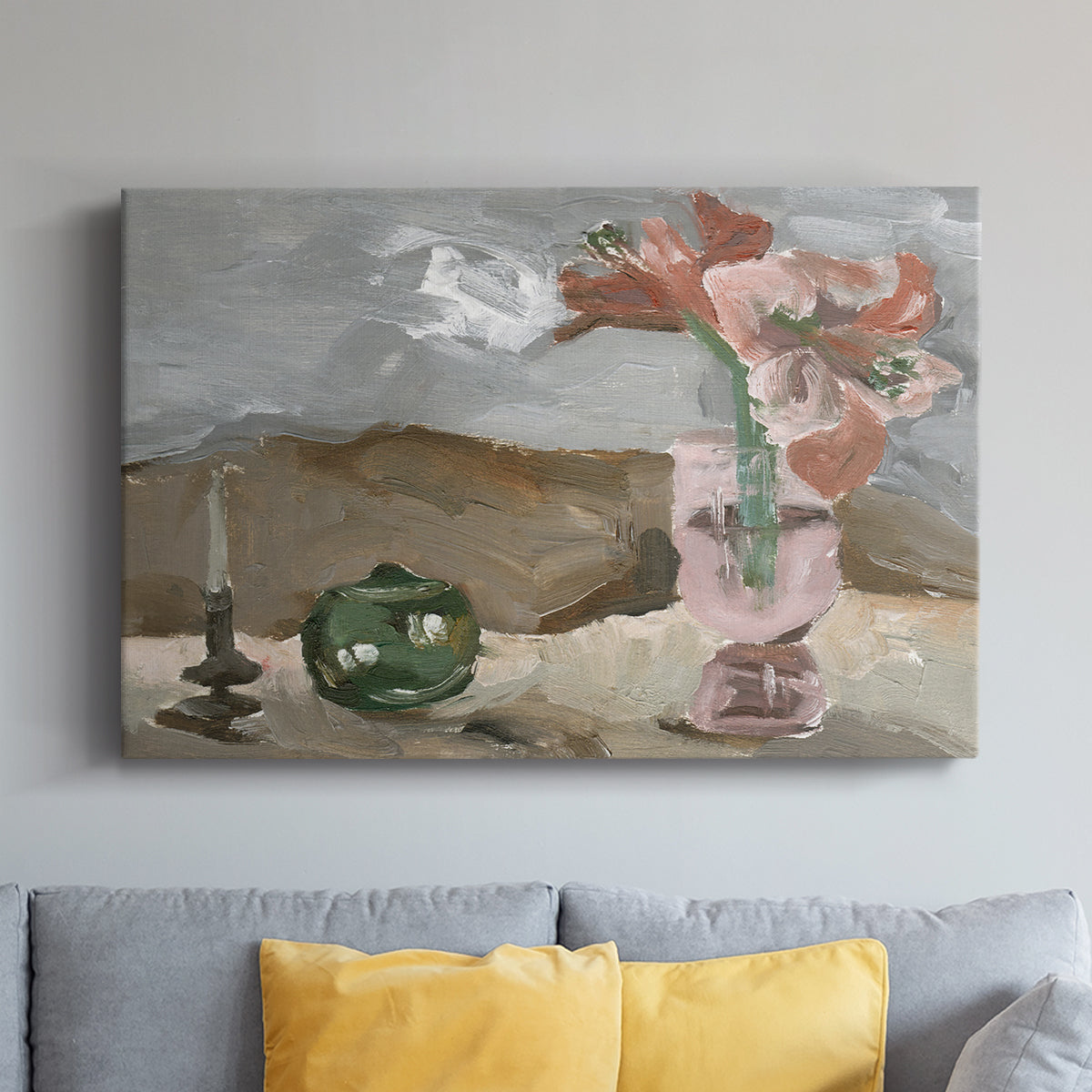 Vase of Pink Flowers II - Canvas Art Print