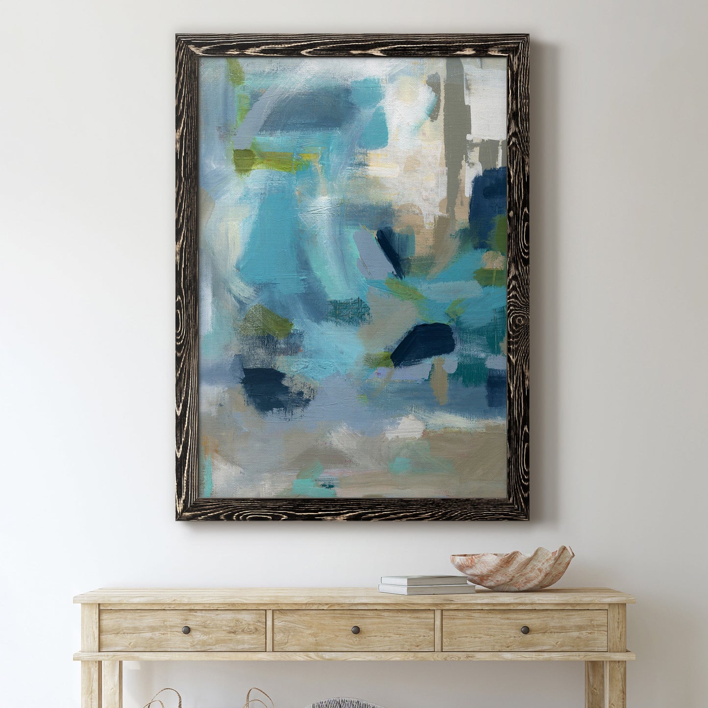 Circle the Beachfront - Barnwood Framed Canvas Print