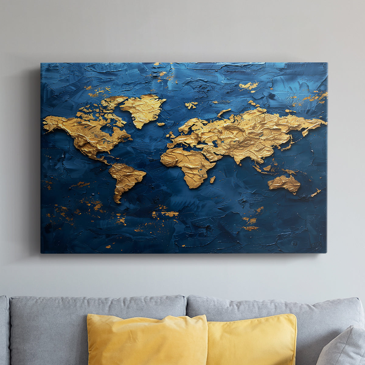 Impasto Map - Canvas Art Print