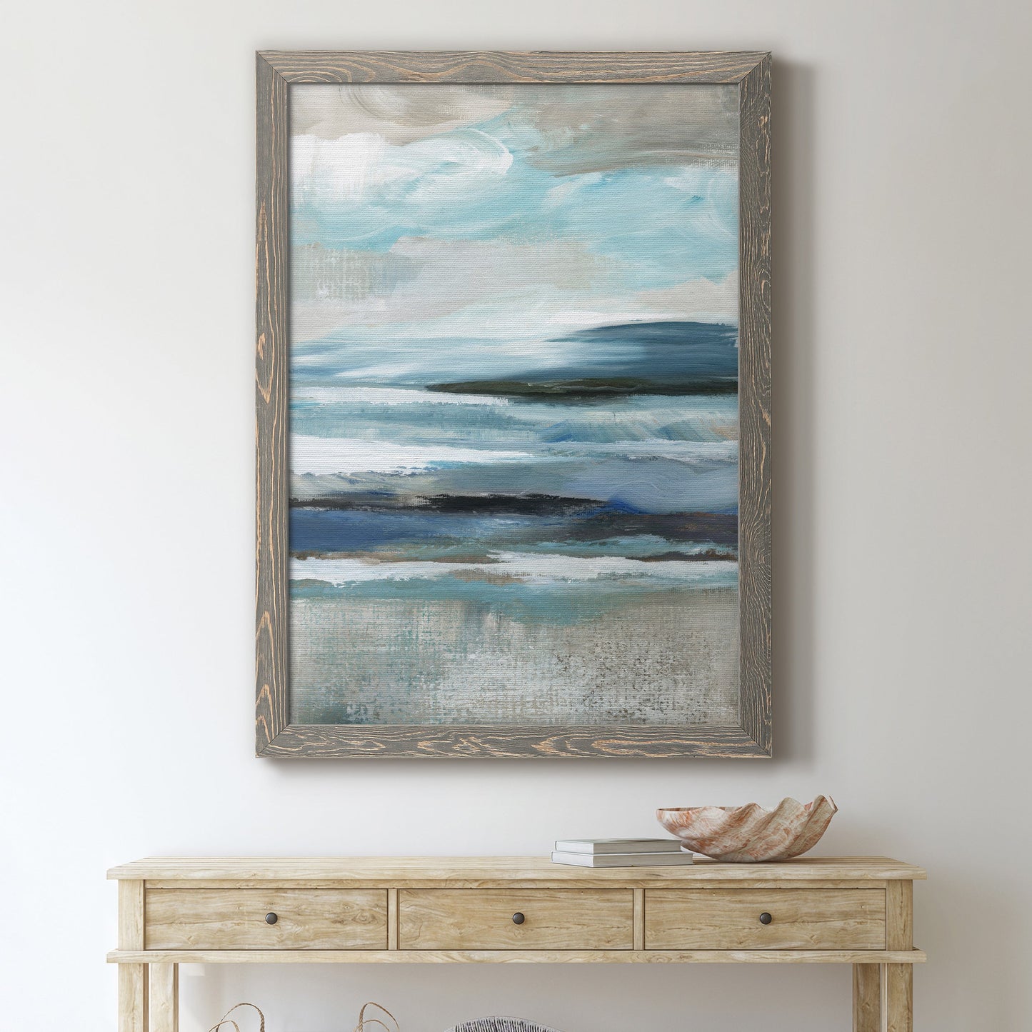 Distant Drama II - Barnwood Framed Canvas Print