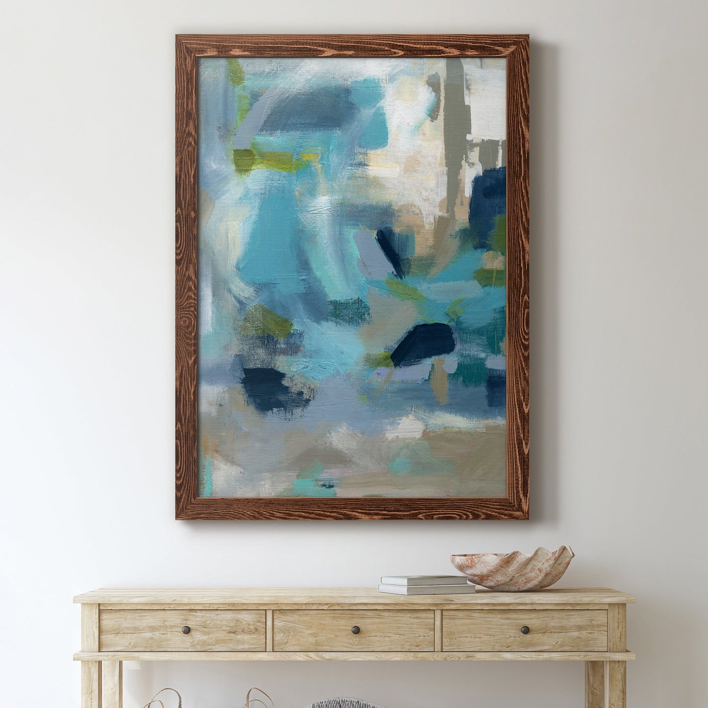 Circle the Beachfront - Barnwood Framed Canvas Print