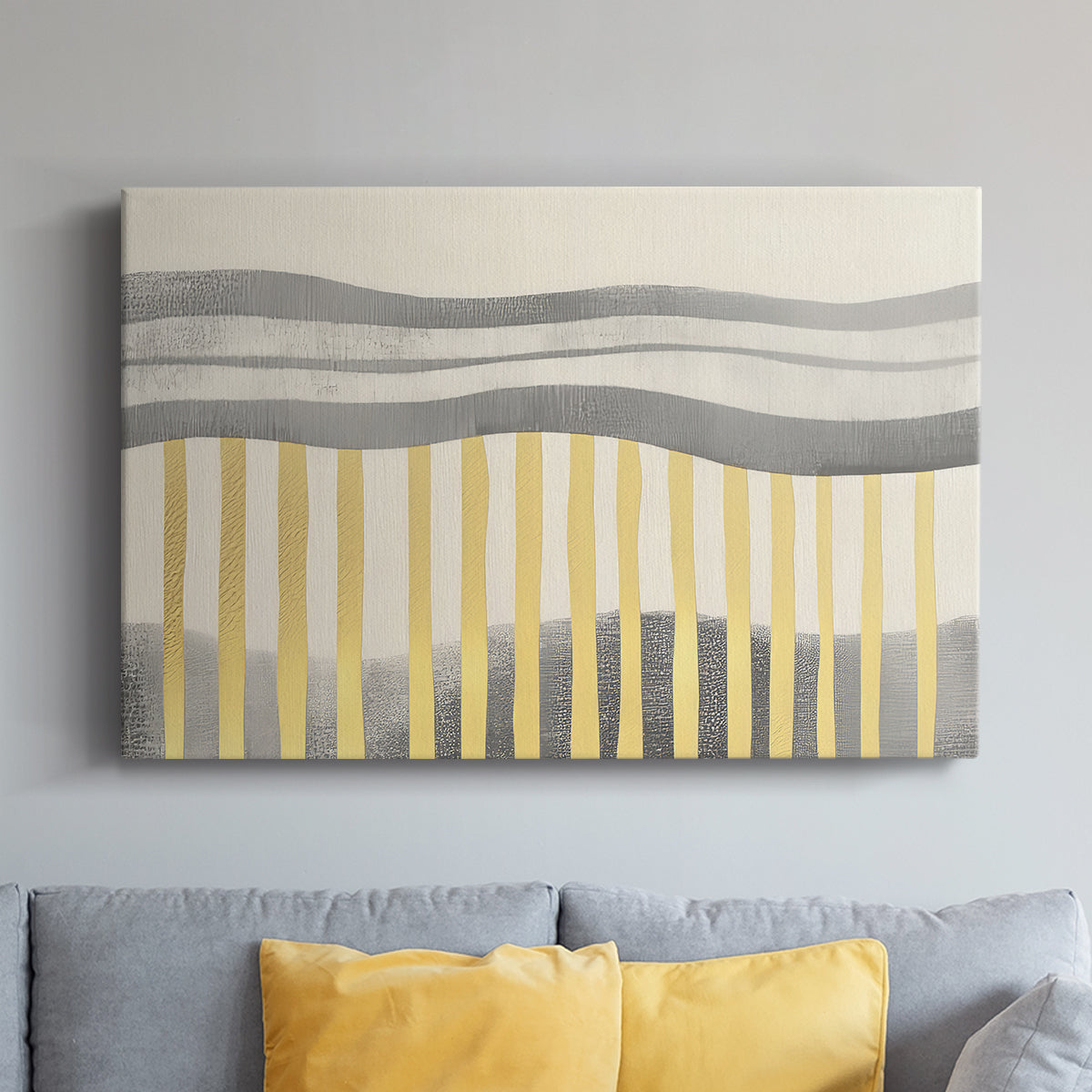 Grey and Yellow Abstract LVIII - Canvas Art Print