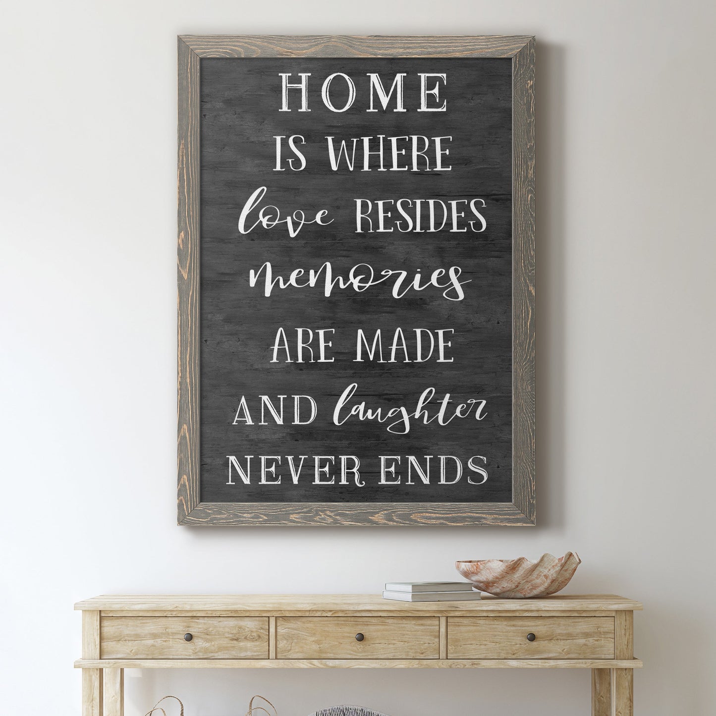 Love Resides - Premium Canvas Framed in Barnwood - Ready to Hang