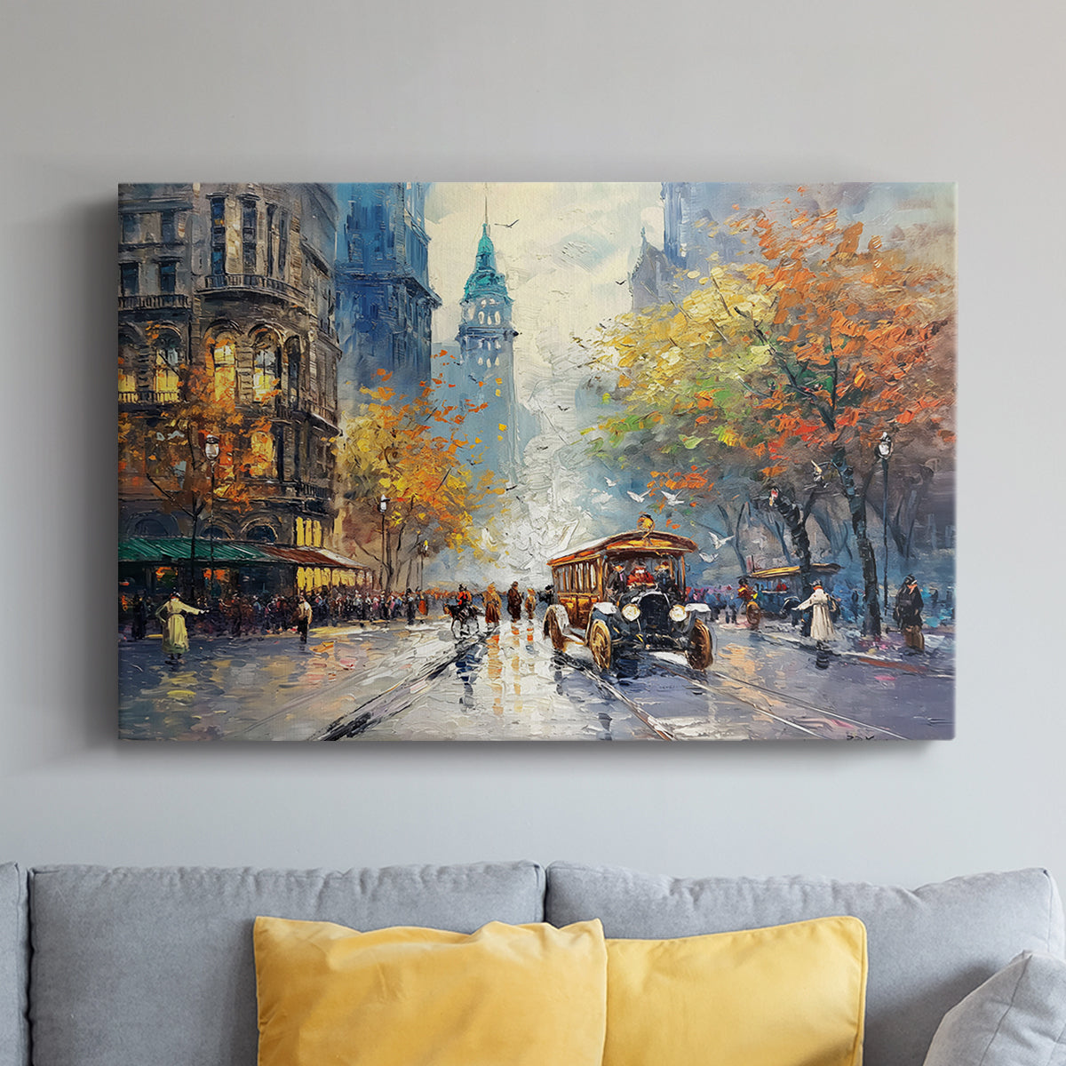 City Oil Painting XXIII - Canvas Art Print