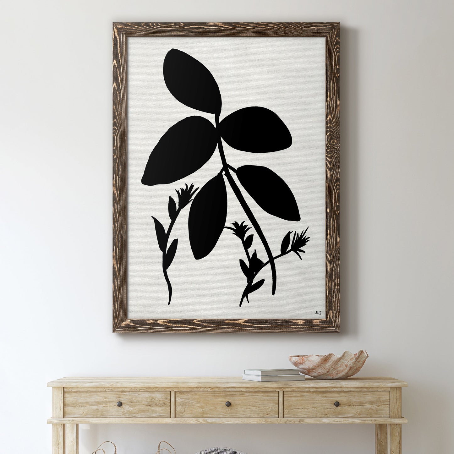 Silhouette Garden II - Premium Canvas Framed in Barnwood - Ready to Hang